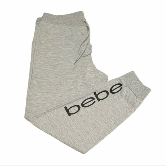 Bebe Pants Jumpsuits Bebe Gray Jogger Pants With Logo Poshmark
